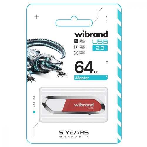 USB Flash Wibrand USB 2.0 Aligator 64Gb Dark Red