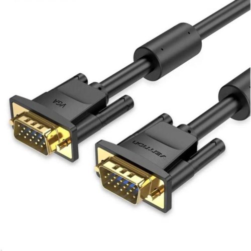 Кабель Vention VGA(3+6) Male to Male Cable with ferrite cores 1M Black (DAEBF)