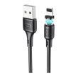 Кабель HOCO X52 USB to Ip 3A, 1m, PVC, PVC connectors, magnetic, Black