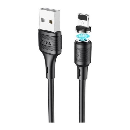 Кабель HOCO X52 USB to Ip 3A, 1m, PVC, PVC connectors, magnetic, Black