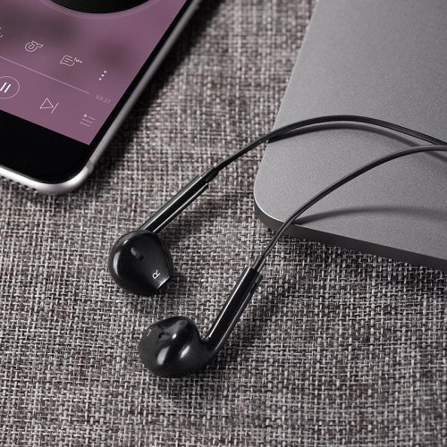 Навушники HOCO M101 Crystal joy wire-controlled earphones with microphone Black