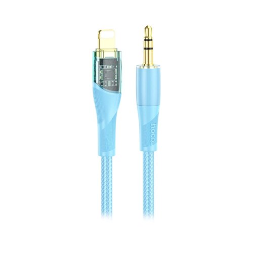 Аудiокабель HOCO UPA25 Transparent Discovery Edition Digital audio conversion cable iP Blue