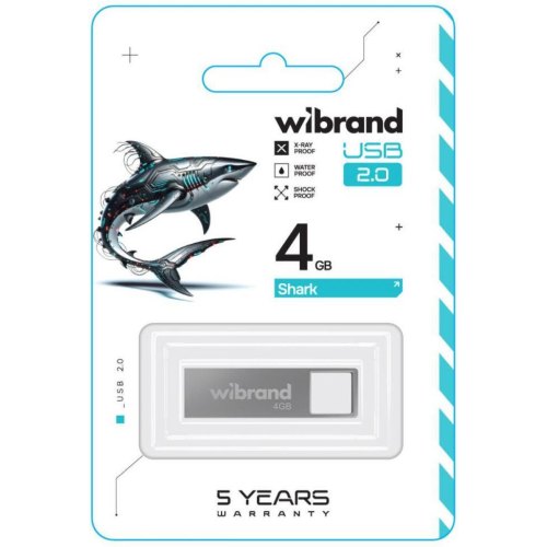 USB Flash Wibrand USB 2.0 Shark 4Gb Silver