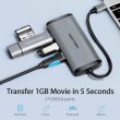 Хаб Vention Type-C to HDMI/USB3.0*3/PD Converter 0.15M Gray Metal Type (CNBHB)