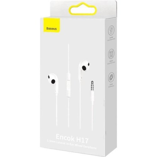 Навушники Baseus Encok 3.5mm lateral in-ear Wired Earphone H17 White
