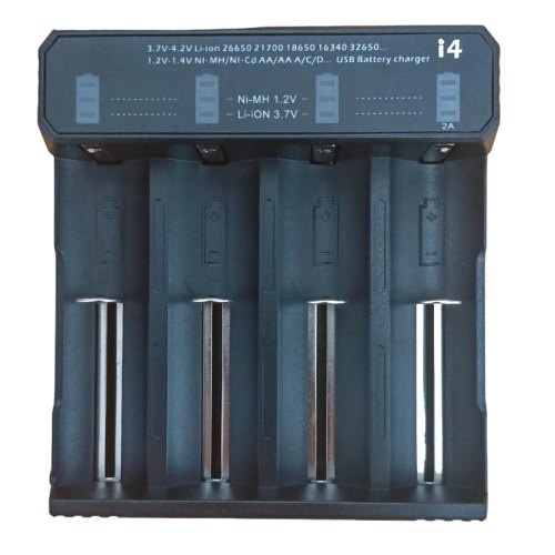 Мережевий зарядний пристрій ESSAGER Battery Charger with LED Indicator For 4 LED Black