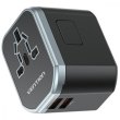 Мережевий зарядний пристрій Vention 3-Port USB (C + A + A) Universal Travel Adapter (20W/18W/18W) Black (FJCB0)