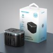 Мережевий зарядний пристрій Vention 3-Port USB (C + A + A) Universal Travel Adapter (20W/18W/18W) Black (FJCB0)