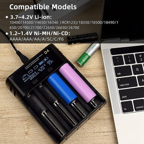 Мережевий зарядний пристрій ESSAGER Battery Charger with LED Indicator For 4 Display Black