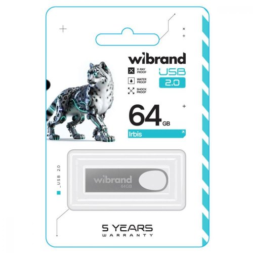 USB Flash Wibrand USB 2.0 Irbis 64Gb Silver