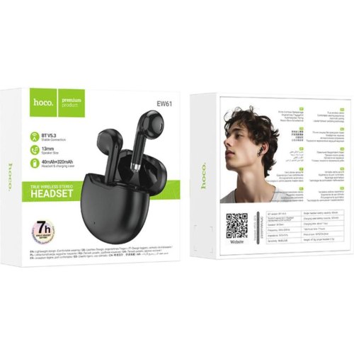 Навушники HOCO EW61 June true wireless BT headset Black