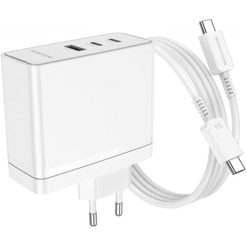 Мережевий зарядний пристрій BOROFONE BN11 Imperial PD100W three-port(2C1A) charger White