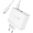 Мережевий зарядний пристрій BOROFONE BN11 Imperial PD100W three-port(2C1A) charger White