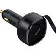 АЗП Baseus Enjoyment Retractable 2-in-1 Car Charger C+L 30W Black
