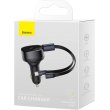 АЗП Baseus Enjoyment Retractable 2-in-1 Car Charger C+L 30W Black