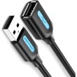 Кабель Vention USB 2.0 A Male to A Female Extension Cable 1M black PVC Type (CBIBF)