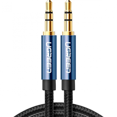 Аудіо кабель UGREEN AV112 3.5mm Male to 3.5mm Male Cable Gold Plated Metal Case with Braid 2m (Black) (UGR-50363)