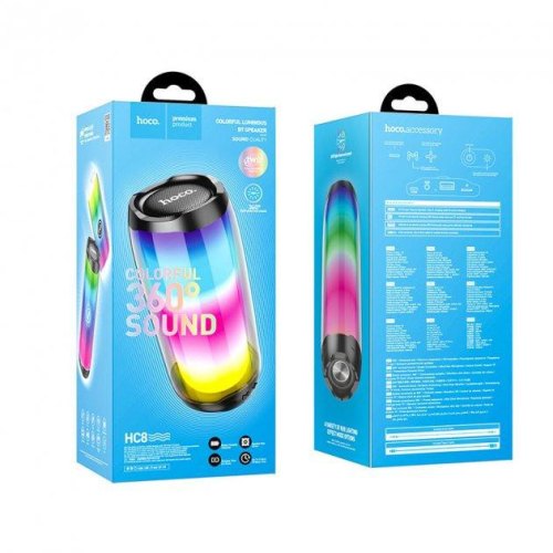 Портативна колонка HOCO HC8 Pulsating colorful luminous wireless speaker Black