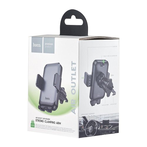 Автотримач HOCO H26 Rock push-type car holder(air outlet Black gray