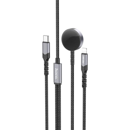 Бездротовий зарядний пристрій HOCO CW54 2-in-1 charging cable iP+iWatch Black