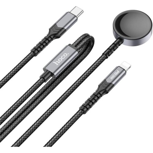 Бездротовий зарядний пристрій HOCO CW54 2-in-1 charging cable iP+iWatch Black