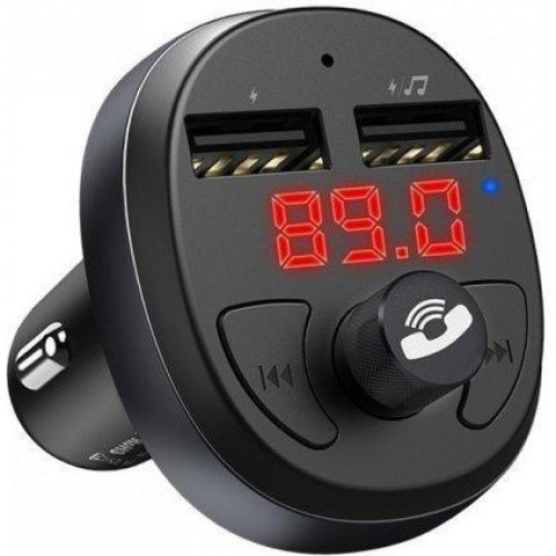 АЗП з FM-модулятором HOCO E41 In-car audio wireless FM transmitter Black
