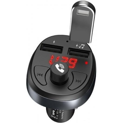 АЗП з FM-модулятором HOCO E41 In-car audio wireless FM transmitter Black