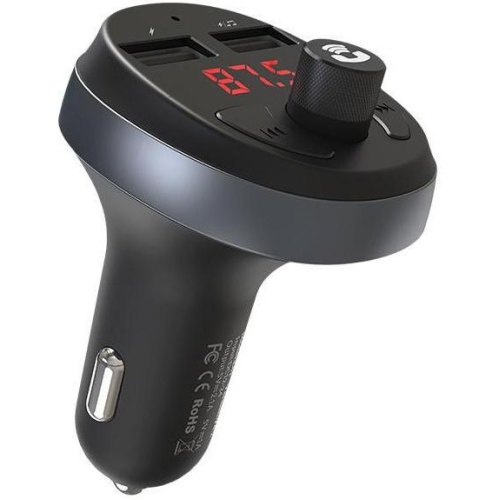 АЗП з FM-модулятором HOCO E41 In-car audio wireless FM transmitter Black