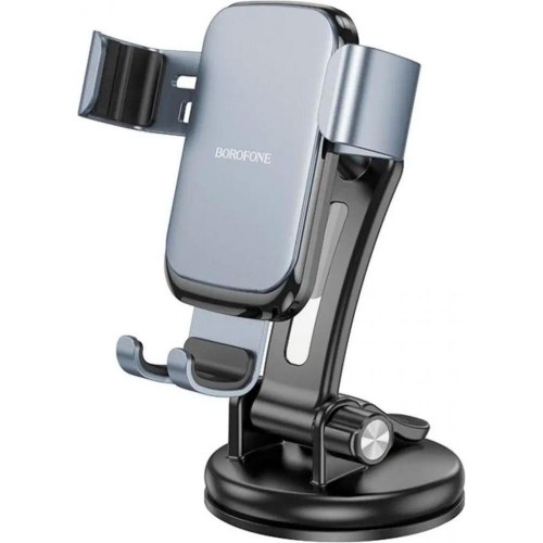 Автотримач BOROFONE BH95 Warrior gravity car holder(center console) Black Metal Gray