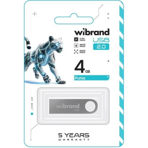 USB Flash Wibrand USB 2.0 Puma 4Gb Silver