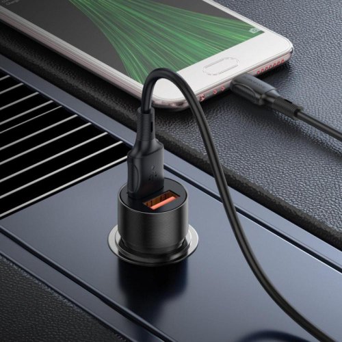 АЗП BOROFONE BZ19B Wisdom 36W dual port QC3.0 car charger set(Micro) Black