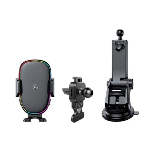 Автотримач Usams US-CD187 15W Wireless Charging Car Holder With Colorful Light