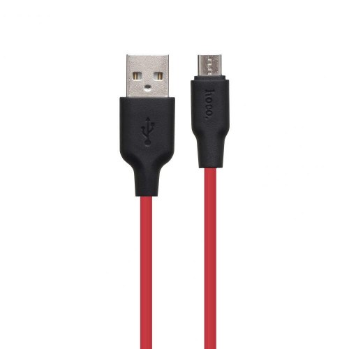 Кабель HOCO X21 Plus USB for Micro 2.4A 0.25m Black+Red