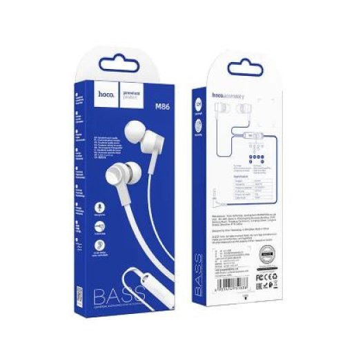Навушники HOCO M86 Oceanic universal earphones with mic White