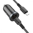 АЗП BOROFONE BZ22 Scenery dual-port PD30W+QC3.0 car charger set(C to iP) Black