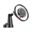 Тримач для мобiльного з БЗП BOROFONE BH208 Mona retractable magnetic wireless fast charging car holder(center console) Black
