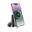 Тримач для мобiльного з БЗП BOROFONE BH208 Mona retractable magnetic wireless fast charging car holder(center console) Black