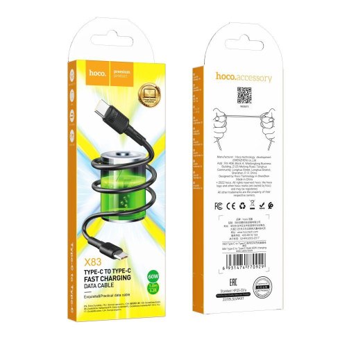 Кабель HOCO X83 Type-C for Lightning 20W 1m Black
