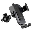 Автотримач HOCO CA103 vertical and horizontal air outlet gravity car holder Black Metal Gray