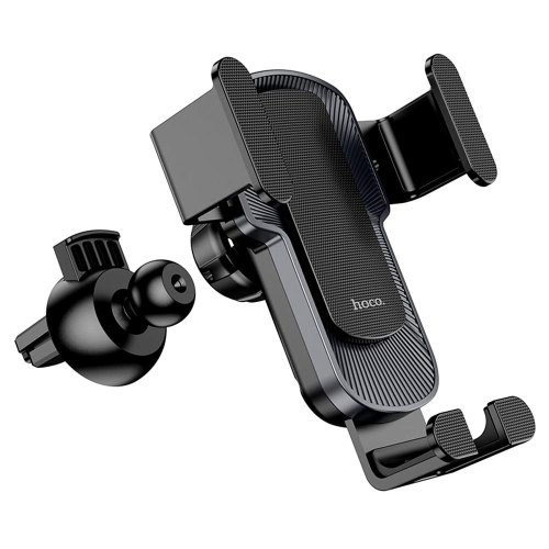 Автотримач HOCO CA103 vertical and horizontal air outlet gravity car holder Black Metal Gray