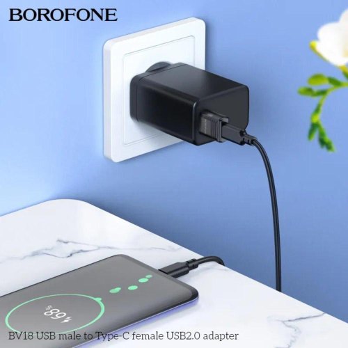 Адаптер BOROFONE BV18 USB for Type-C Black