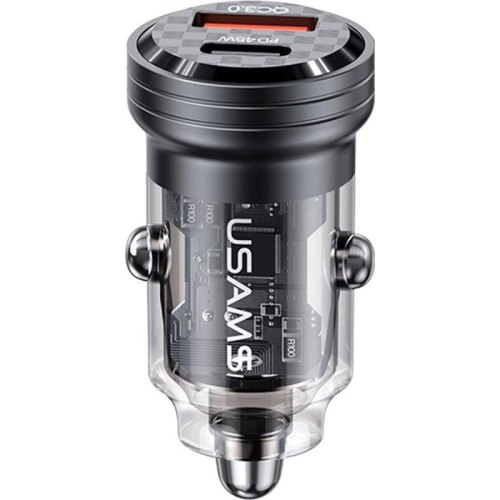 АЗП Usams US-CC175 C35 45W Aluminum Alloy Transparent A+C Mini Car Charger