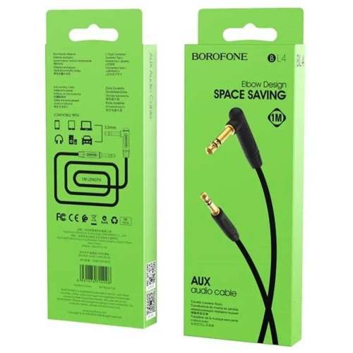 Аудiо-кабель BOROFONE BL4 audio AUX cable 1m,  Black