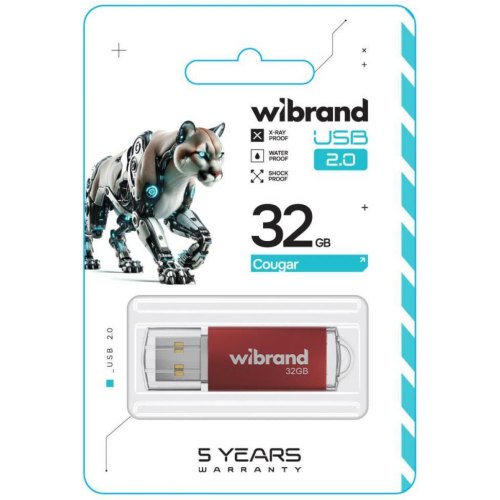 USB Flash Wibrand USB 2.0 Cougar 32Gb Red