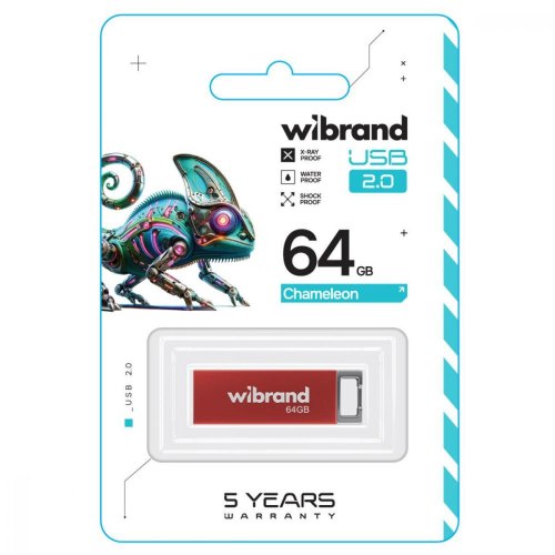 USB Flash Wibrand USB 2.0 Chameleon 64Gb Red