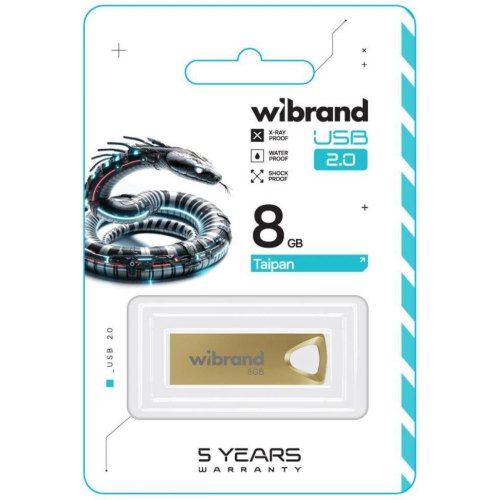 USB Flash Wibrand USB 2.0 Taipan 8Gb Gold