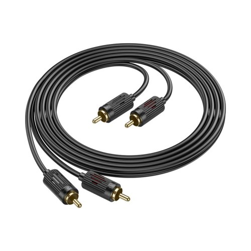Аудiокабель HOCO UPA29 dual RCA red and white double lotus audio cable Black