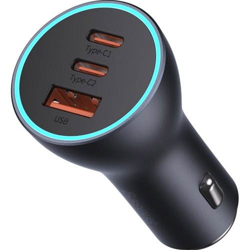 Автомобільний зарядний пристрій Baseus Golden Contactor Pro Triple Fast Charger Car Charger 65W U+C+C Dark Gray