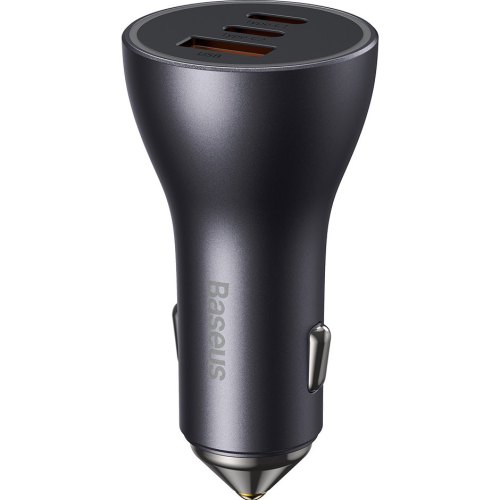 Автомобільний зарядний пристрій Baseus Golden Contactor Pro Triple Fast Charger Car Charger 65W U+C+C Dark Gray