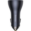 Автомобільний зарядний пристрій Baseus Golden Contactor Pro Triple Fast Charger Car Charger 65W U+C+C Dark Gray